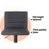 darrahopens Furniture > Bar Stools & Chairs Artiss Set of 4 Faux Linen Bar Stools - Black