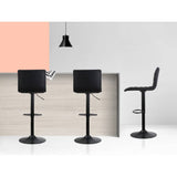 darrahopens Furniture > Bar Stools & Chairs Artiss Set of 4 Faux Linen Bar Stools - Black