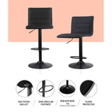 darrahopens Furniture > Bar Stools & Chairs Artiss Set of 4 Faux Linen Bar Stools - Black