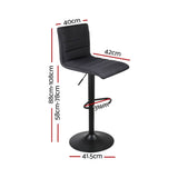 darrahopens Furniture > Bar Stools & Chairs Artiss Set of 4 Faux Linen Bar Stools - Black
