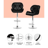 darrahopens Furniture > Bar Stools & Chairs Artiss Set of 4 Kitchen Bar Stools - Black and Chrome