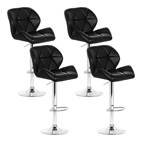 darrahopens Furniture > Bar Stools & Chairs Artiss Set of 4 Kitchen Bar Stools - Black and Chrome