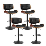 darrahopens Furniture > Bar Stools & Chairs Artiss Set of 4 Kitchen Bar Stools Gas Lift Stool Chairs Swivel Barstool Leather Black