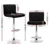 darrahopens Furniture > Bar Stools & Chairs Artiss Set of 4 Line Style PU Leather Bar Stools - Black
