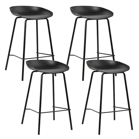 darrahopens Furniture > Bar Stools & Chairs Artiss Set of 4 Metal Bar Stools - Black
