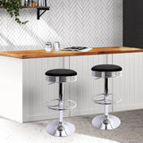 darrahopens Furniture > Bar Stools & Chairs Artiss Set of 4 PU Leather Backless Bar Stools - Black and Chrome