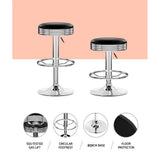 darrahopens Furniture > Bar Stools & Chairs Artiss Set of 4 PU Leather Backless Bar Stools - Black and Chrome