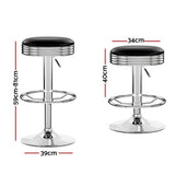 darrahopens Furniture > Bar Stools & Chairs Artiss Set of 4 PU Leather Backless Bar Stools - Black and Chrome