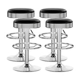 darrahopens Furniture > Bar Stools & Chairs Artiss Set of 4 PU Leather Backless Bar Stools - Black and Chrome
