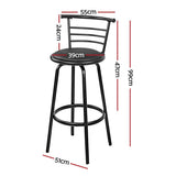 darrahopens Furniture > Bar Stools & Chairs Artiss Set of 4 PU Leather Bar Stools - Black and Steel