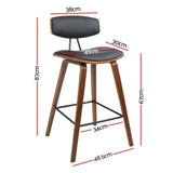 darrahopens Furniture > Bar Stools & Chairs Artiss Set of 4 PU Leather Circular Footrest Bar Stools - Black