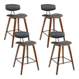 darrahopens Furniture > Bar Stools & Chairs Artiss Set of 4 PU Leather Circular Footrest Bar Stools - Black