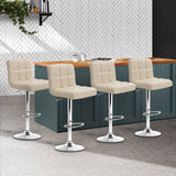 darrahopens Furniture > Bar Stools & Chairs Artiss Set of 4 PU Leather Gas Lift Bar Stools - Beige