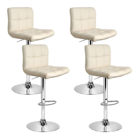 darrahopens Furniture > Bar Stools & Chairs Artiss Set of 4 PU Leather Gas Lift Bar Stools - Beige