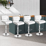 darrahopens Furniture > Bar Stools & Chairs Artiss Set of 4 PU Leather Gas Lift Bar Stools - White and Chrome