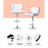 darrahopens Furniture > Bar Stools & Chairs Artiss Set of 4 PU Leather Gas Lift Bar Stools - White and Chrome