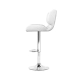 darrahopens Furniture > Bar Stools & Chairs Artiss Set of 4 PU Leather Gas Lift Bar Stools - White and Chrome