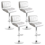 darrahopens Furniture > Bar Stools & Chairs Artiss Set of 4 PU Leather Gas Lift Bar Stools - White and Chrome