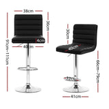 darrahopens Furniture > Bar Stools & Chairs Artiss Set of 4 PU Leather Lined Pattern Bar Stools- Black and Chrome