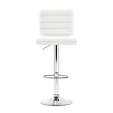 darrahopens Furniture > Bar Stools & Chairs Artiss Set of 4 PU Leather Lined Pattern Bar Stools- White and Chrome