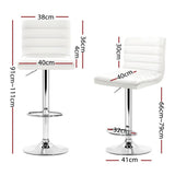 darrahopens Furniture > Bar Stools & Chairs Artiss Set of 4 PU Leather Lined Pattern Bar Stools- White and Chrome