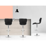 darrahopens Furniture > Bar Stools & Chairs Artiss Set of 4 PU Leather Patterned Bar Stools - Black and Chrome
