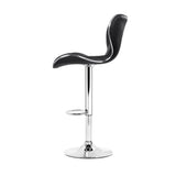 darrahopens Furniture > Bar Stools & Chairs Artiss Set of 4 PU Leather Patterned Bar Stools - Black and Chrome