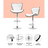 darrahopens Furniture > Bar Stools & Chairs Artiss Set of 4 PU Leather Patterned Bar Stools - White and Chrome