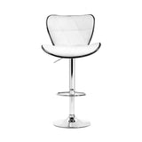 darrahopens Furniture > Bar Stools & Chairs Artiss Set of 4 PU Leather Patterned Bar Stools - White and Chrome