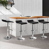 darrahopens Furniture > Bar Stools & Chairs Artiss Set of 4 PU Leather Wave Style Bar Stools - Black