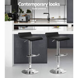 darrahopens Furniture > Bar Stools & Chairs Artiss Set of 4 PU Leather Wave Style Bar Stools - Black