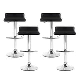 darrahopens Furniture > Bar Stools & Chairs Artiss Set of 4 PU Leather Wave Style Bar Stools - Black