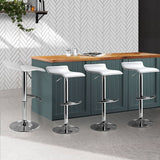 darrahopens Furniture > Bar Stools & Chairs Artiss Set of 4 PU Leather Wave Style Bar Stools - White