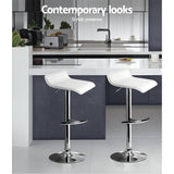 darrahopens Furniture > Bar Stools & Chairs Artiss Set of 4 PU Leather Wave Style Bar Stools - White