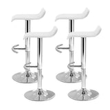 darrahopens Furniture > Bar Stools & Chairs Artiss Set of 4 PU Leather Wave Style Bar Stools - White