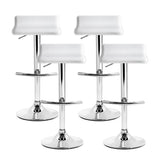 darrahopens Furniture > Bar Stools & Chairs Artiss Set of 4 PU Leather Wave Style Bar Stools - White