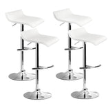 darrahopens Furniture > Bar Stools & Chairs Artiss Set of 4 PU Leather Wave Style Bar Stools - White