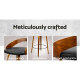 darrahopens Furniture > Bar Stools & Chairs Artiss Set of 4 Walnut Wood Bar Stools - Black and Brown