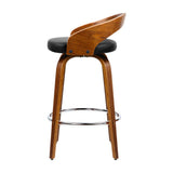 darrahopens Furniture > Bar Stools & Chairs Artiss Set of 4 Walnut Wood Bar Stools - Black and Brown