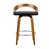 darrahopens Furniture > Bar Stools & Chairs Artiss Set of 4 Walnut Wood Bar Stools - Black and Brown