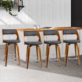 darrahopens Furniture > Bar Stools & Chairs Artiss Set of 4 Wooden Bar Stools PU Leather - Black and Wood