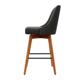 darrahopens Furniture > Bar Stools & Chairs Artiss Set of 4 Wooden Fabric Bar Stools Square Footrest - Charcoal