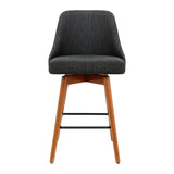 darrahopens Furniture > Bar Stools & Chairs Artiss Set of 4 Wooden Fabric Bar Stools Square Footrest - Charcoal