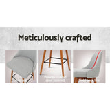 darrahopens Furniture > Bar Stools & Chairs Artiss Set of 4 Wooden Fabric Bar Stools Square Footrest - Light Grey