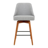 darrahopens Furniture > Bar Stools & Chairs Artiss Set of 4 Wooden Fabric Bar Stools Square Footrest - Light Grey