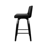 darrahopens Furniture > Bar Stools & Chairs Artiss Set of 4 Wooden PU Leather Bar Stool - Black