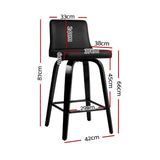 darrahopens Furniture > Bar Stools & Chairs Artiss Set of 4 Wooden PU Leather Bar Stool - Black