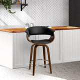 darrahopens Furniture > Bar Stools & Chairs Artiss Swivel PU Leather Bar Stool - Wood and Black