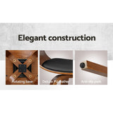 darrahopens Furniture > Bar Stools & Chairs Artiss Swivel PU Leather Bar Stool - Wood and Black