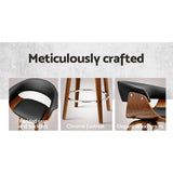 darrahopens Furniture > Bar Stools & Chairs Artiss Swivel PU Leather Bar Stool - Wood and Black